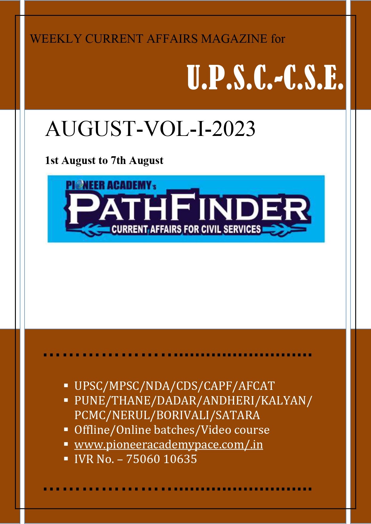 AUGUST -VOL I- 2023